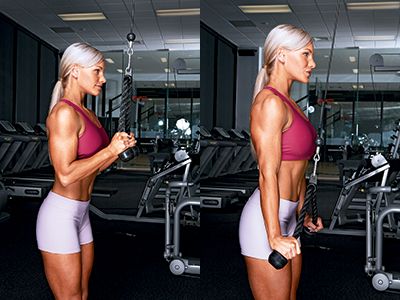 Tricep exercises for women - Pinterest cable press down